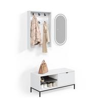 GARDEROBE Aterno Weiß Set, 3 Teile - Weiß, Holzwerkstoff (100/45/40cm) - Livinity®