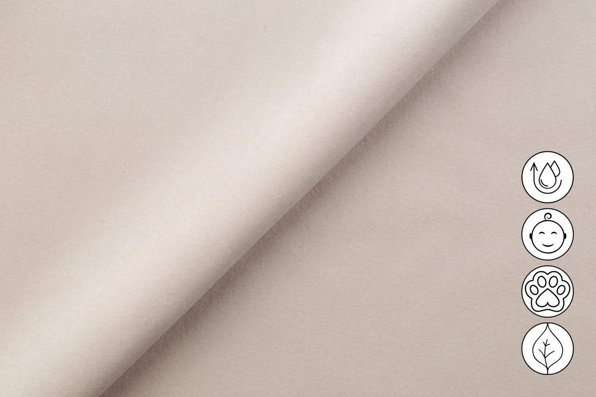 SOFA RELAX FIERO 3-Sitzer, Beiger Veloursstoff - Beige/Schwarz, Holz/Textil (212/82/103cm) - Courtois Laville