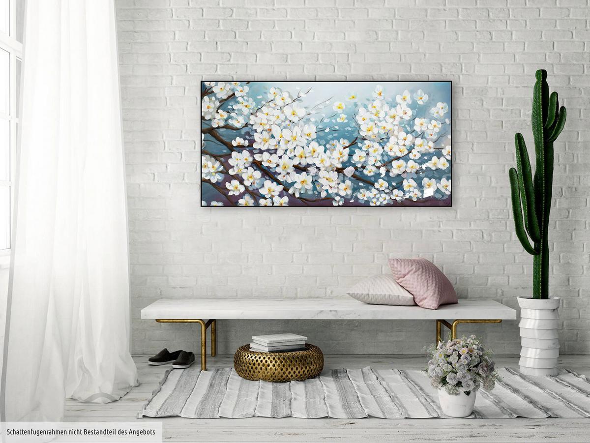 ÖLGEMÄLDE 140/70 cm - Blau/Weiß, Holz/Textil (140/70cm) - KUNSTLOFT