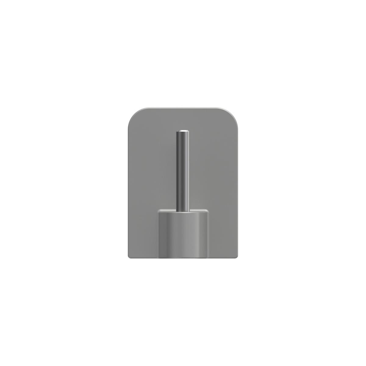 KLEBEHAKEN MIT METALLSTIFT für Vitragestangen, Silbergrau, Packung 4 Stück - Alufarben, Kunststoff/Metall (1.7/2.4/1.2cm) - INTERDECO