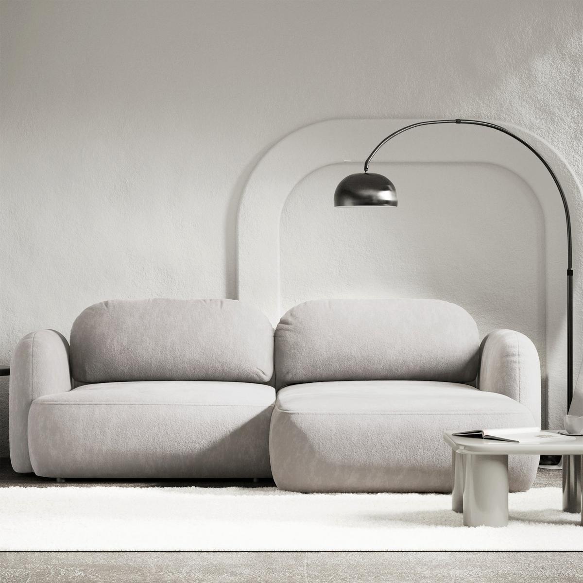 ECKSOFA Tvoya grau-beige Chenille - Taupe/Schwarz, Kunststoff/Textil (175/267cm) - Selsey