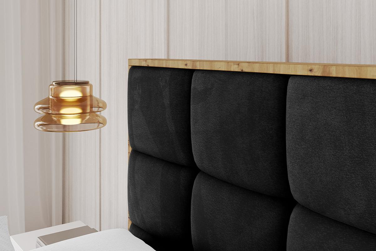 POLSTERBETT mit Bettkasten, Fußteil und Lattenrost, Boxbett ohne Matratze - ENZO2-Z 180x200 Schwarz - Schwarz, Holzwerkstoff/Textil (180/200cm) - ALTDECOR