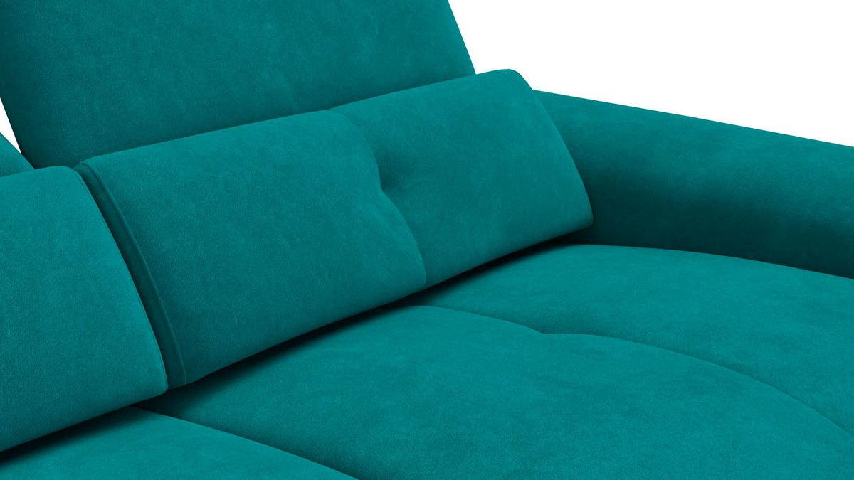 SOFA RELAX AVENA 3-Sitzer, dunkelgrüner Veloursstoff - Dunkelgrün/Schwarz, Holz/Textil (204/80/108cm) - Courtois Laville