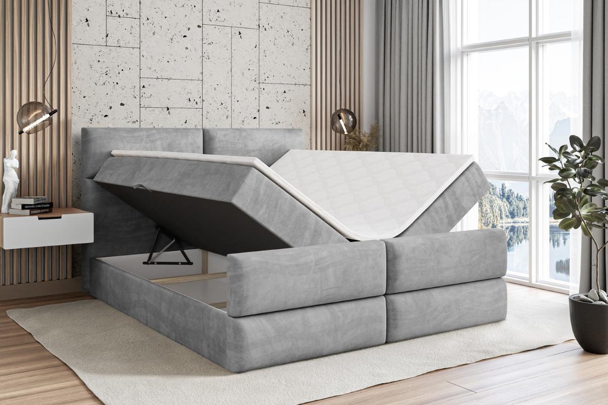 BOXBETT BOXI3-Z - 160x200 cm - H4 - Hellgrau - Hellgrau, Holzwerkstoff (160/200cm) - ALTDECOR
