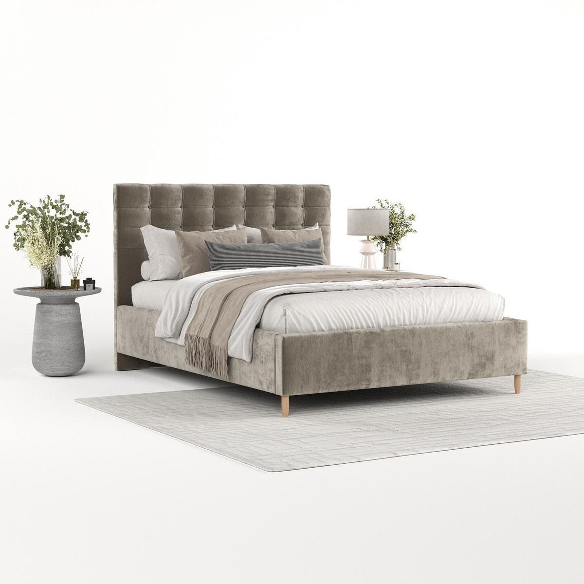 POLSTERBETT Soma 180/200 cm Beige im Lotta Stoff - Beige/Naturfarben, Holz/Holzwerkstoff (180/200cm) - AltaBeds