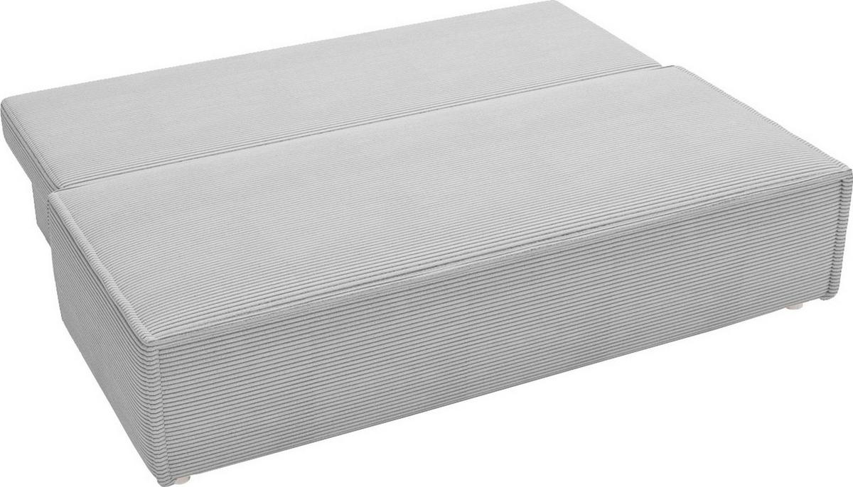 SCHLAFSOFA Diana mit Bettkasten, Hellgrau 200/89/100 cm - Edelstahlfarben/Silberfarben, Textil/Metall (200/89/100cm) - WFL GROUP