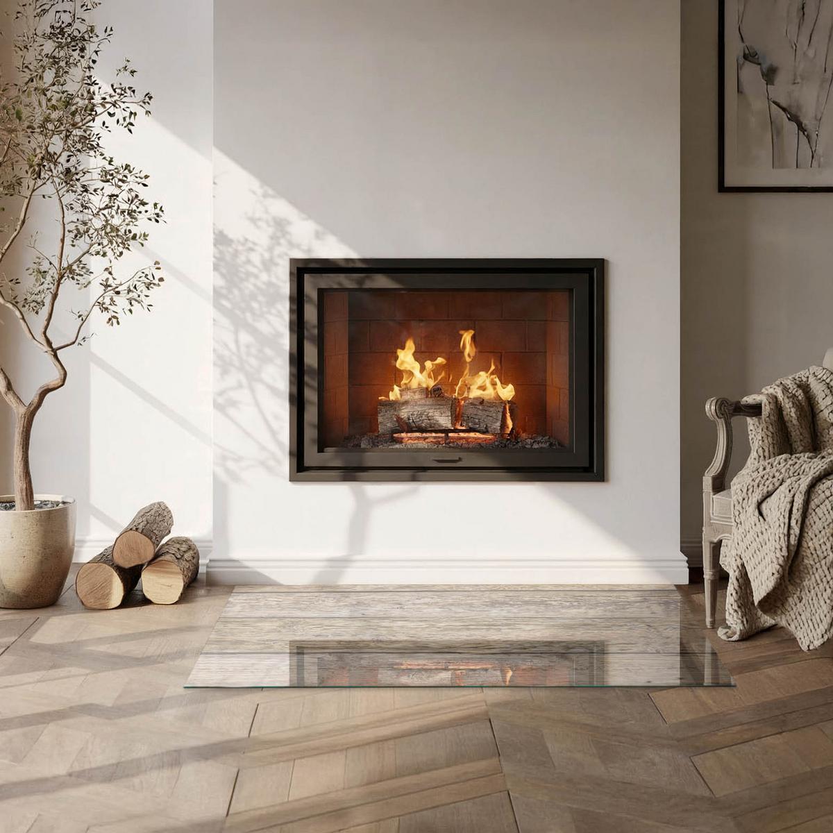 GLASPLATTE für Kamin 100x50 cm - Beige, Glas (100/50/0.4cm) - TULUP