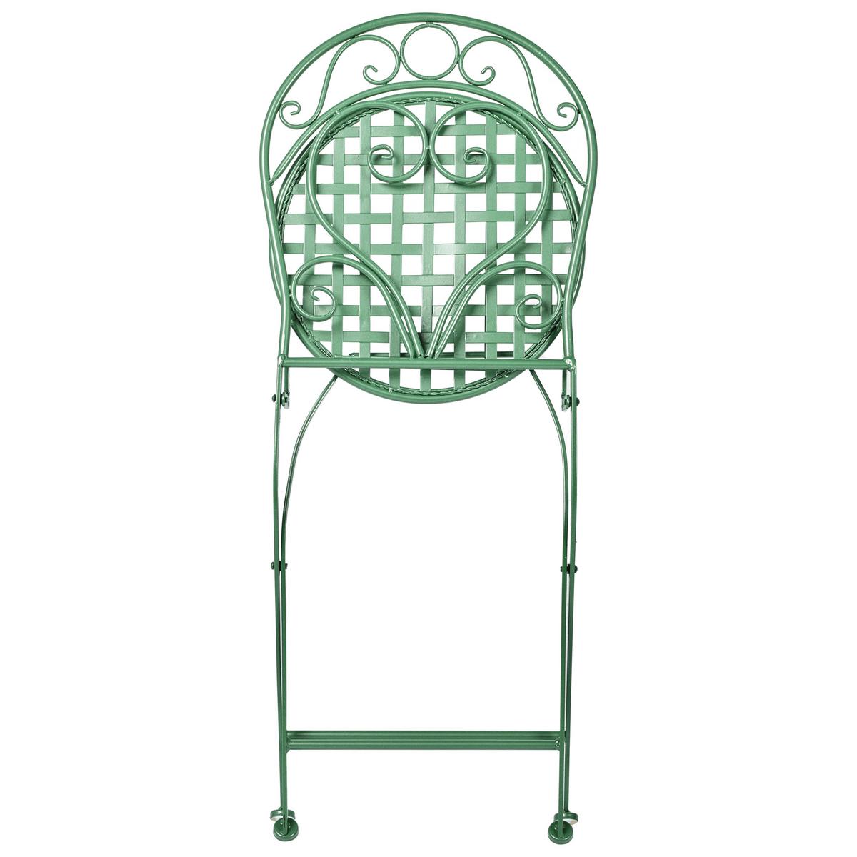 GARTENSTUHL 2er Set Metall Grün Albinia - Grün, Metall (42/94/55cm) - Beliani