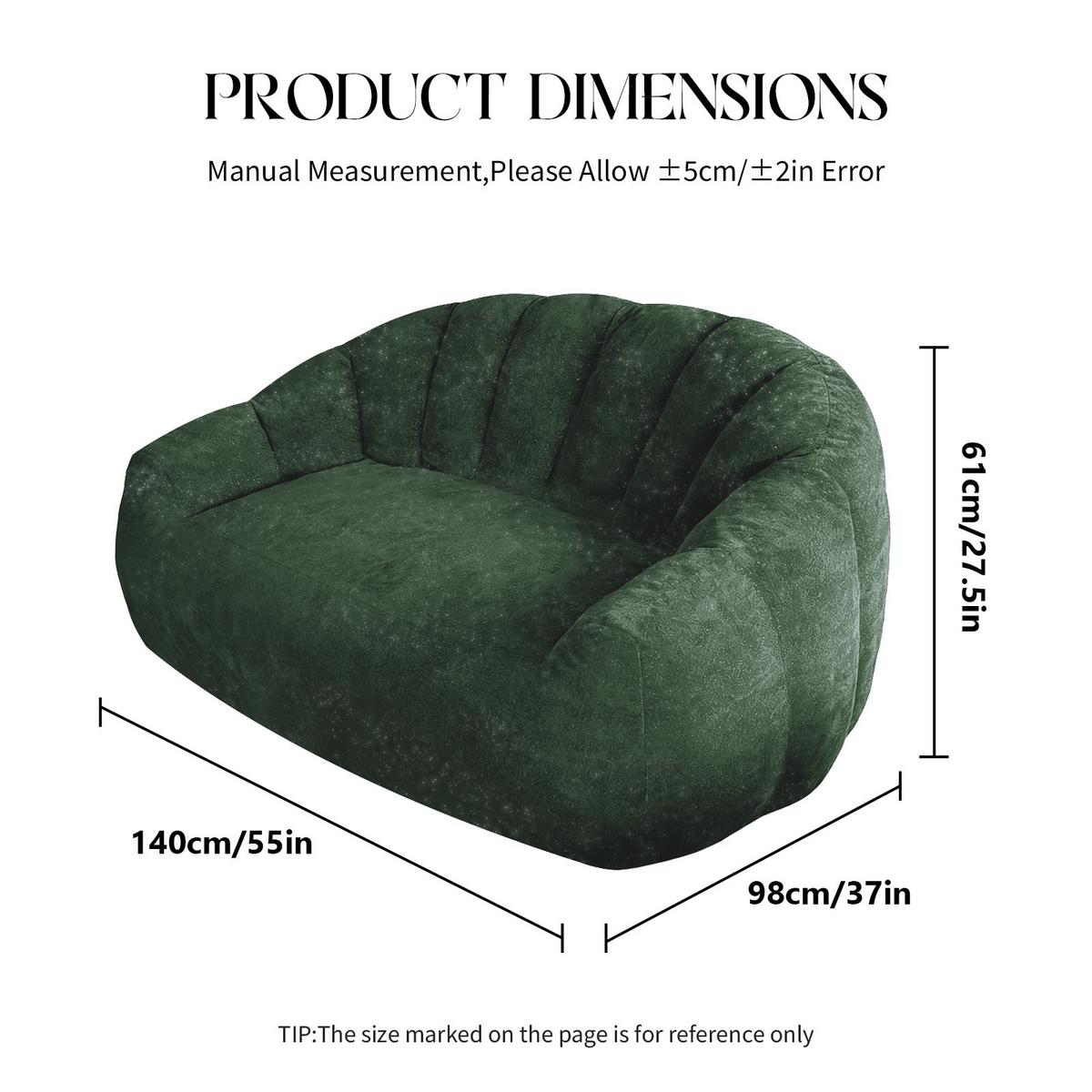 2-SITZER SOFA aus Flanell mit skulpturaler Wellen-Rückenlehne - Grün, Textil (140/61/98cm) - Urban Meuble