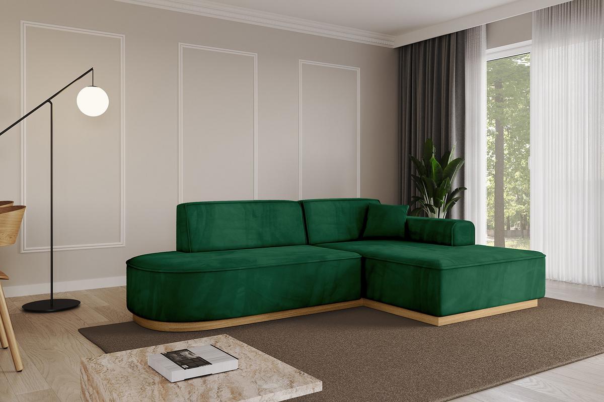 ECKSOFA Ottomane Rechts IREA-L1-v2 - 234x171x83 cm Grün - Grün, Holzwerkstoff/Textil (171/234cm) - ALTDECOR