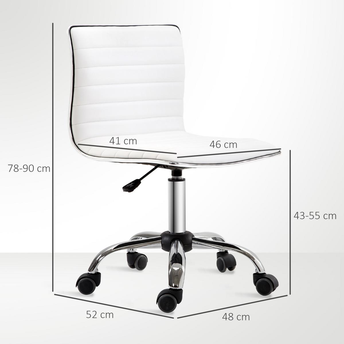FRISEURSTUHL, Drehstuhl, Stahl PU, Weiß - Weiß, Metall (48/90/52cm) - HOMCOM