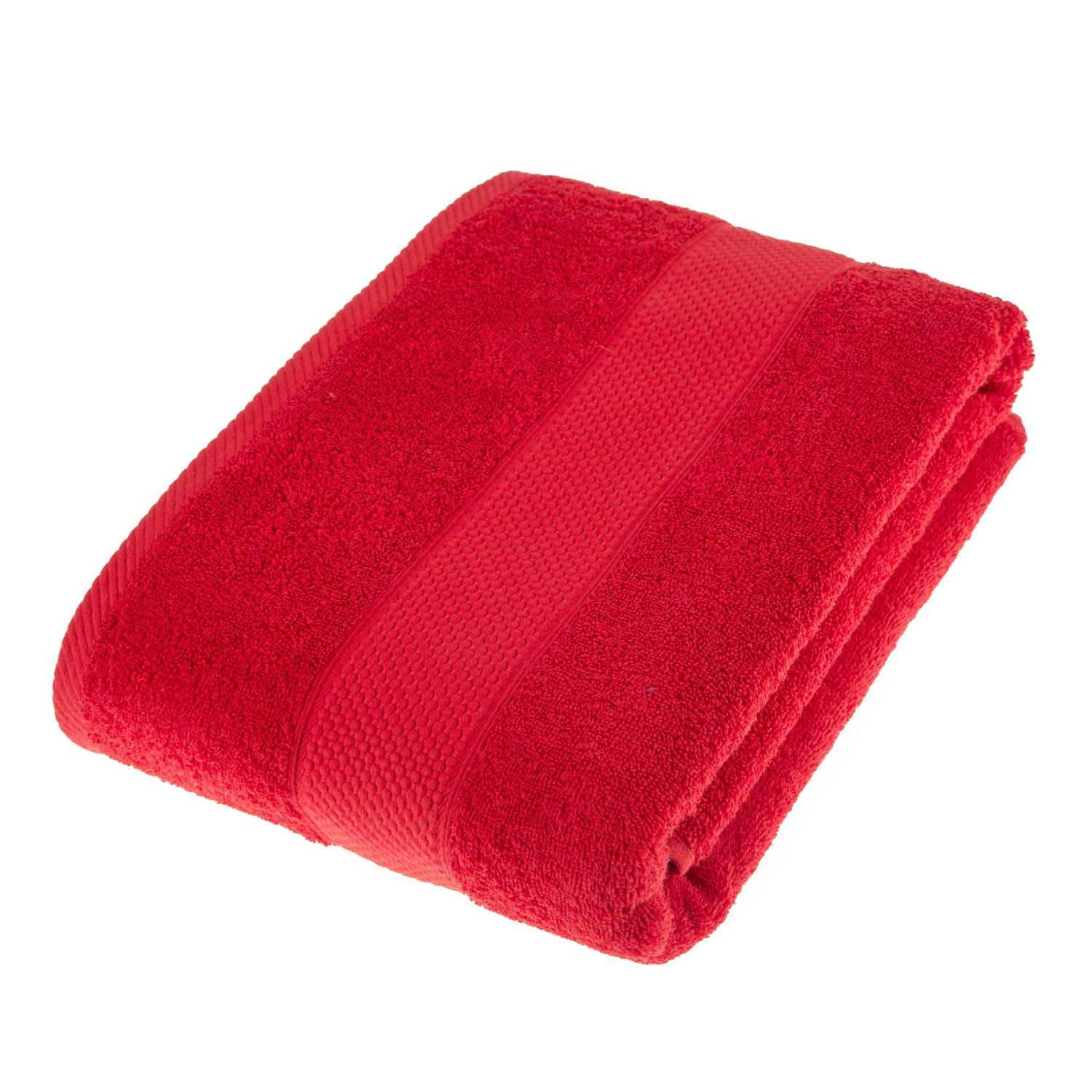 BADETUCH Essential rot 100/150 cm - Rot, Textil (100/150cm) - Homescapes