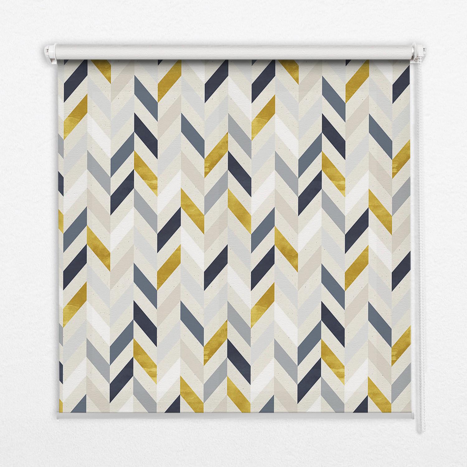 INNENROLLO - Fensterrollo - Rollo - 150x140 cm - Buntes Fischgrätmuster - Grau, Kunststoff (150/140/0.5cm) - TULUP