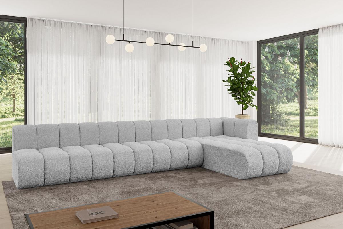 ECKSOFA modulares Sofa Darnel-L3 - 387x177x70 cm Hellgrau - Hellgrau, Holzwerkstoff/Textil (387/177cm) - ALTDECOR