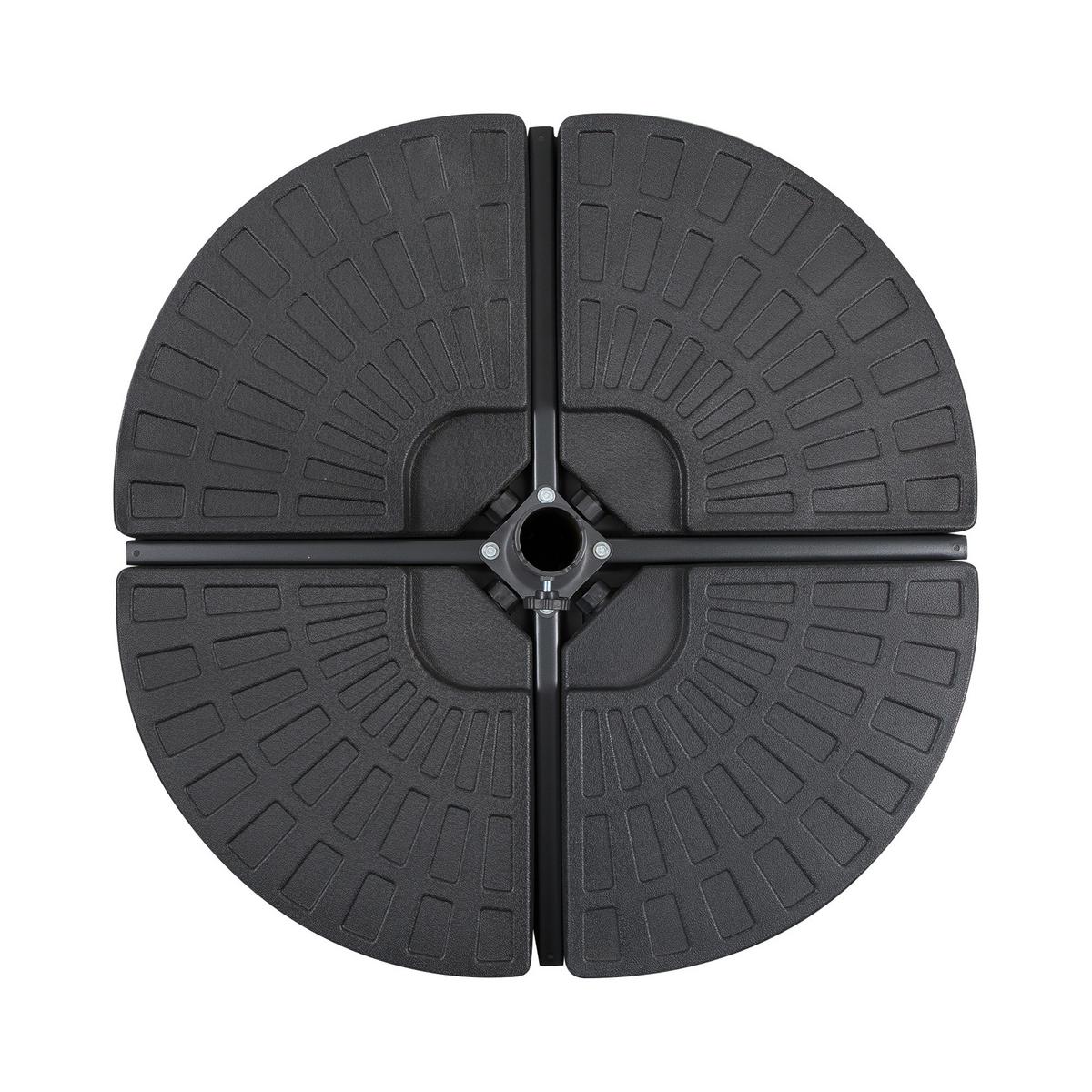SONNENSCHIRMGEWICHT 4er-Set für Sonnenschirm mit 52 kg Wasser oder 68 kg Sand befüllbar HDPE Schwarz - Schwarz, Kunststoff (48/48cm) - Outsunny