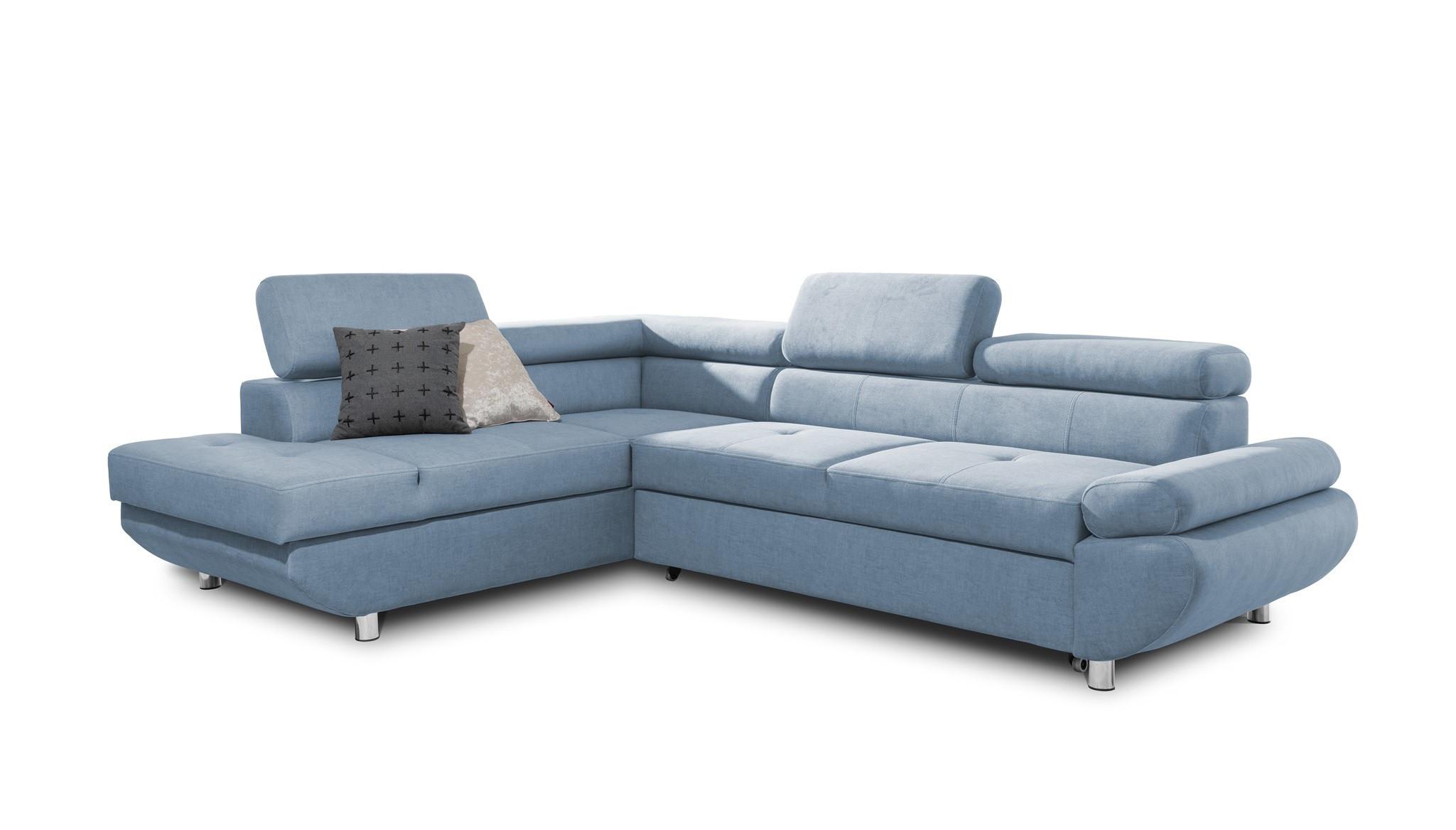 ECKSOFA Schlafsofa Panos In Esito - Blau, Holzwerkstoff/Textil (275/210cm) - Fun Möbel