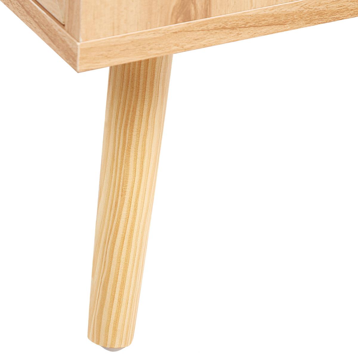 KOMMODE 6 Schubladen Rattan Helles Holz Perote - Hellbraun/Goldfarben, Naturmaterialien (120/75/42cm) - Beliani