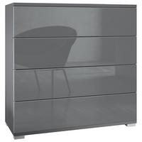 KOMMODE Pavos Grau Hochglanz - Grau, Holzwerkstoff (76/76/35cm) - Vladon