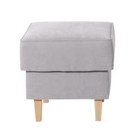 HOCKER Karlen Bezug Veloursstoff Buche natur / silber - Silberfarben/Buchefarben, Kunststoff (53/45/53cm) - 58aufmkessel