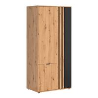 KLEIDERSCHRANK 3 Türen Ezra Holz - Braun, Holzwerkstoff (90/195/56cm) - Petits-meubles