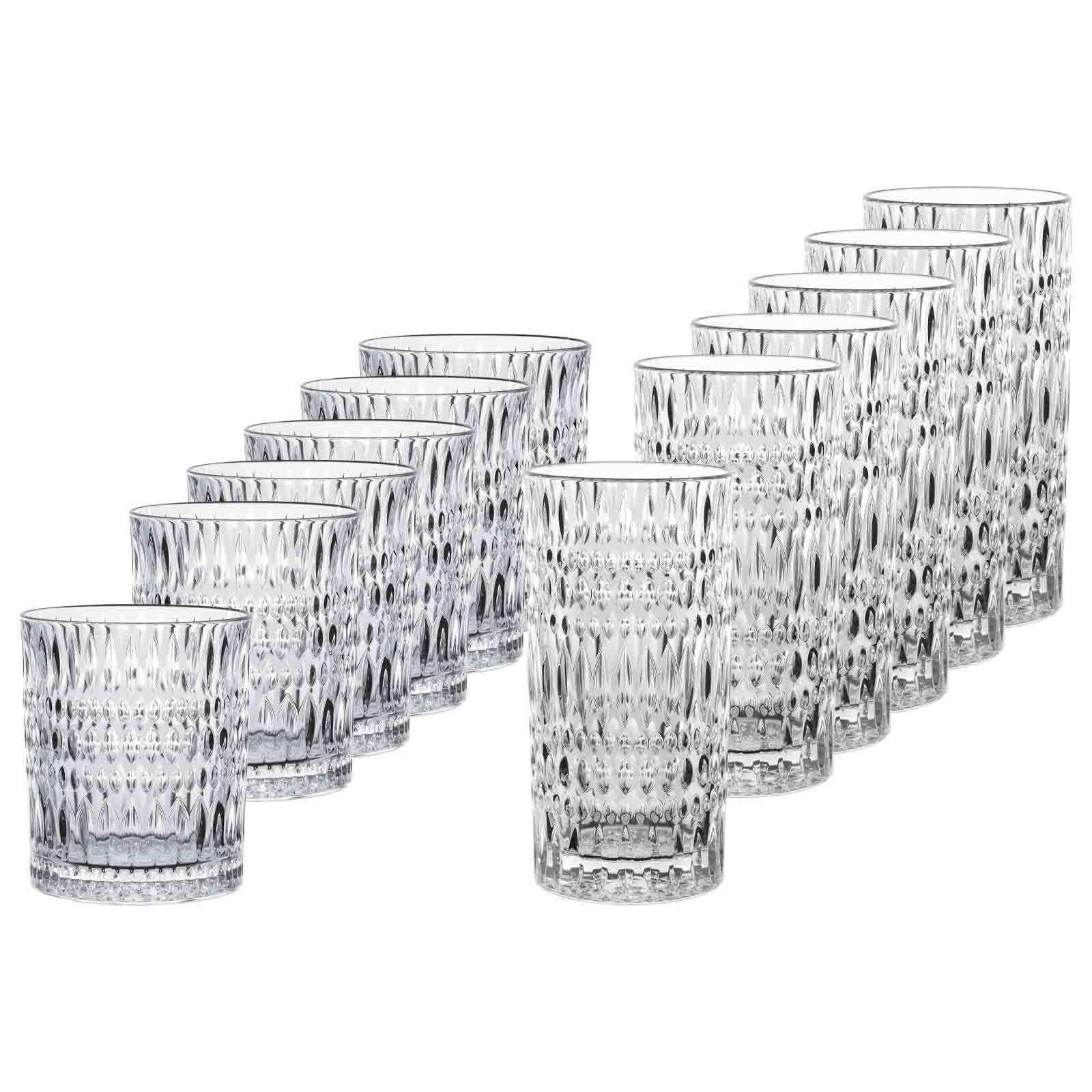 LONGDRINK & BECHER SET Ethno transparent 12-tlg. - Transparent, Glas - Nachtmann