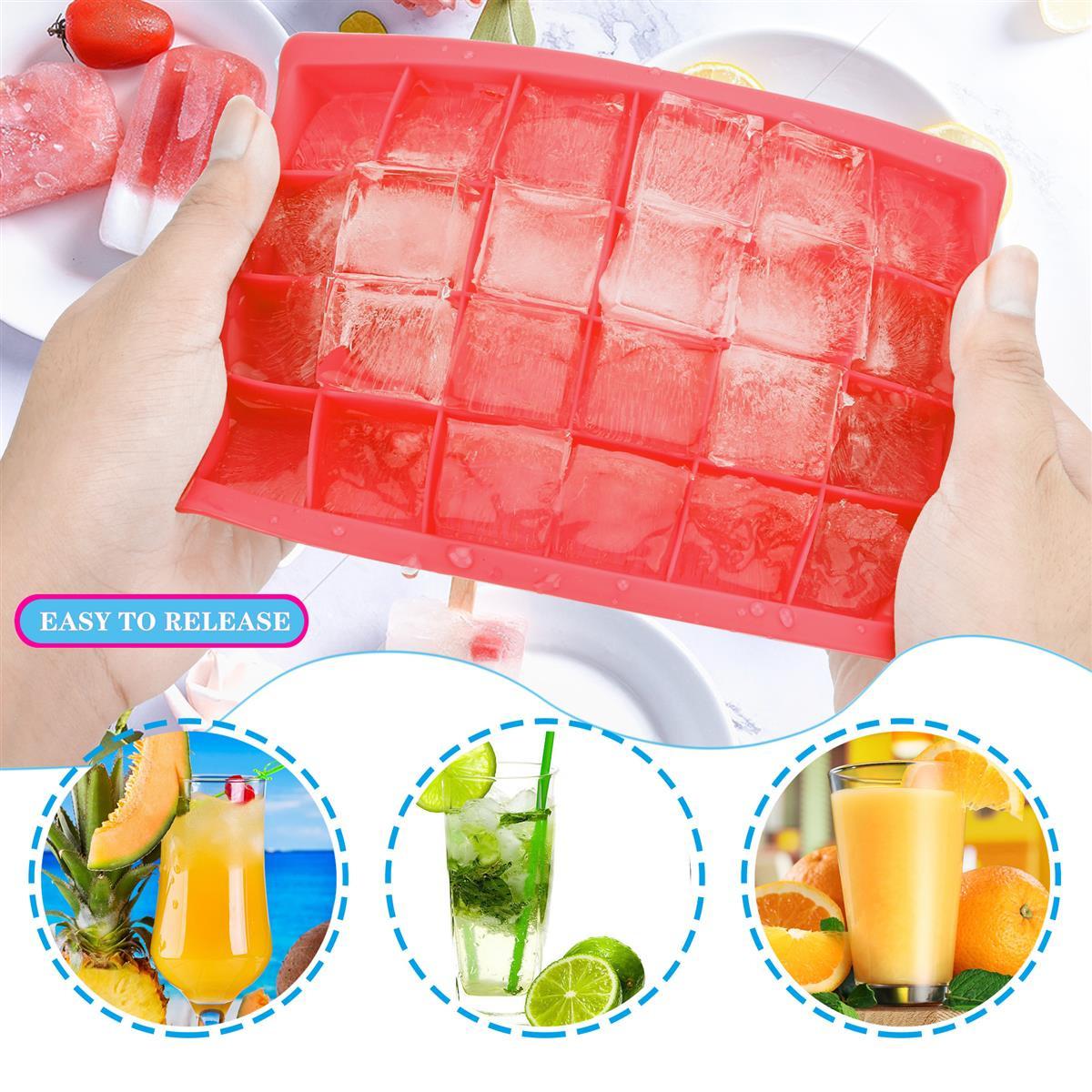 EISWÜRFELFORM 2er Set - Rot, Kunststoff (13/2.5/18cm) - Intirilife
