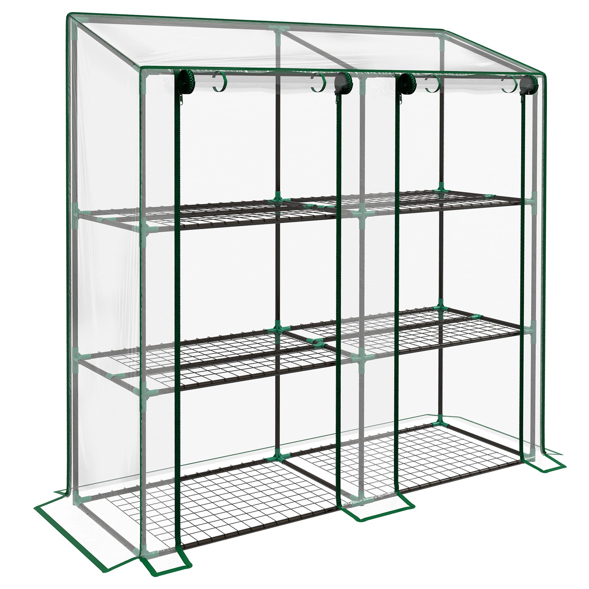 GEWÄCHSHAUS Stahl Kunststoff Transparent - Transparent, Metall (46/151/143cm) - Outsunny