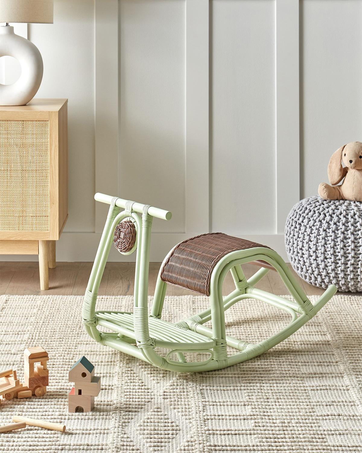 KINDERSESSEL Hellgrün Aspria - Hellgrün/Braun, Naturmaterialien (42/53/85cm) - Beliani