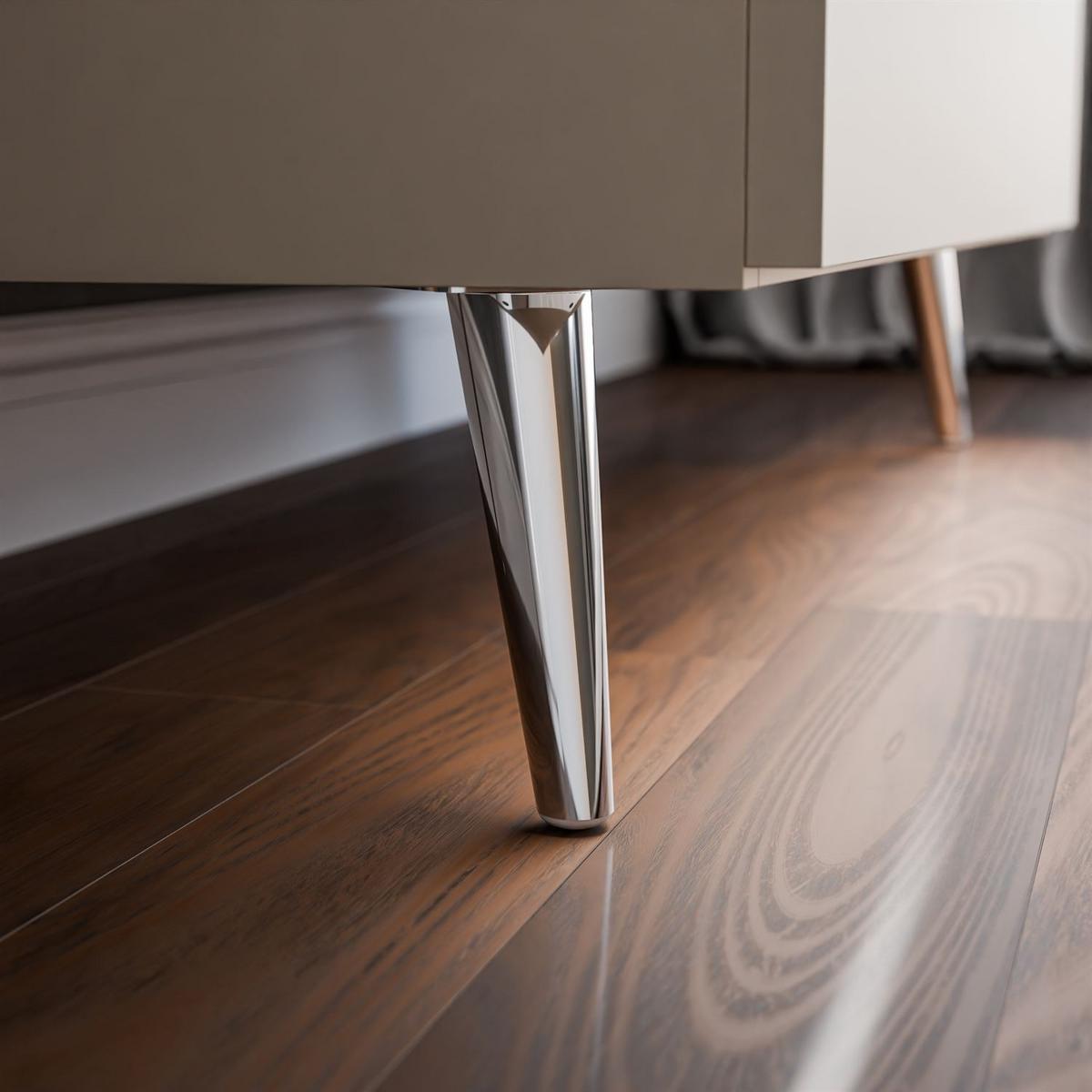 KOMMODE LINA KASCHMIR 95 LED auf hohen Beinen Silber Chrom - Kaschmir, Holzwerkstoff (95/90/40cm) - Lookway