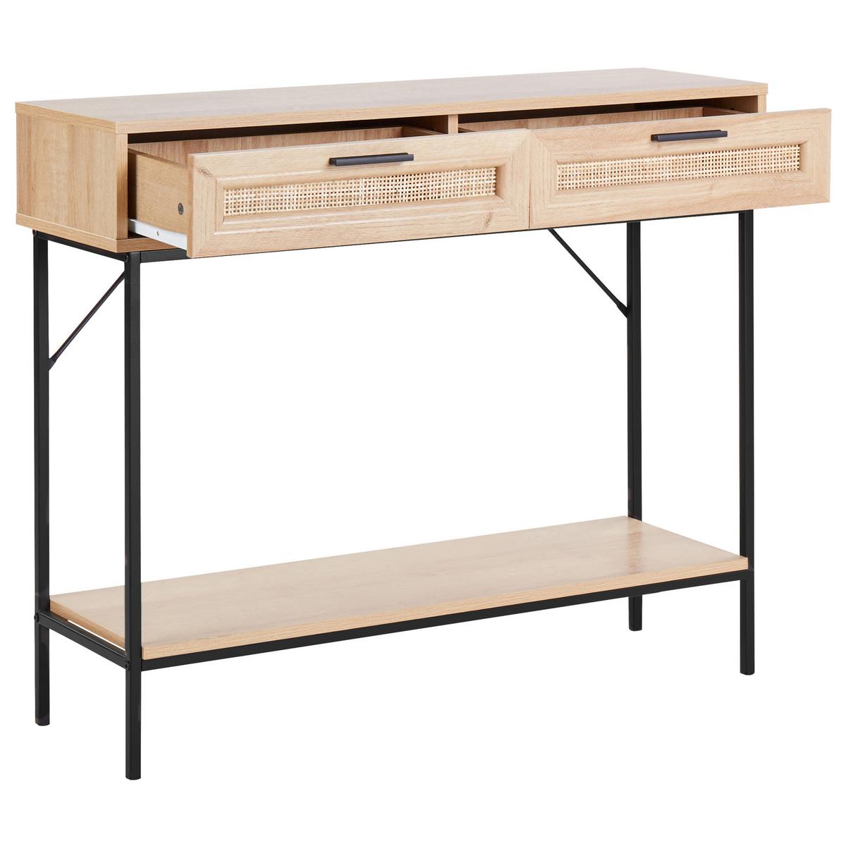 KONSOLENTISCH Heller Holzfarbton Pasco - Hellbraun, Holzwerkstoff (29/100/81cm) - Beliani