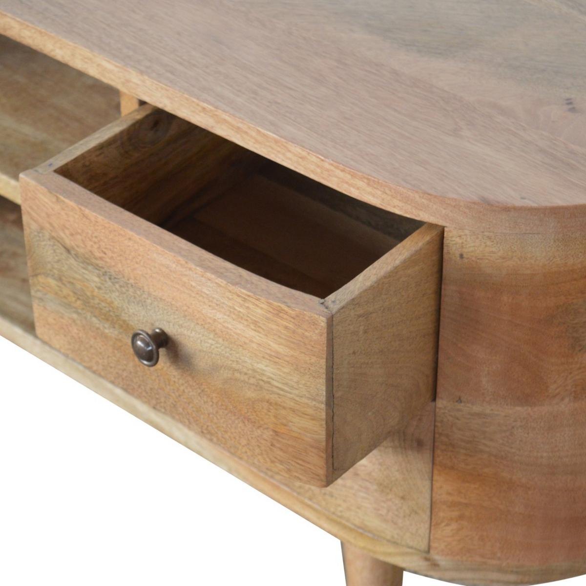 UNTERHALTUNGSEINHEIT mit 4 Schubladen und 2 Regalen, nordische Beine, beige - Messingfarben/Braun, Holz/Metall (110/47/35cm) - Artisan Furniture