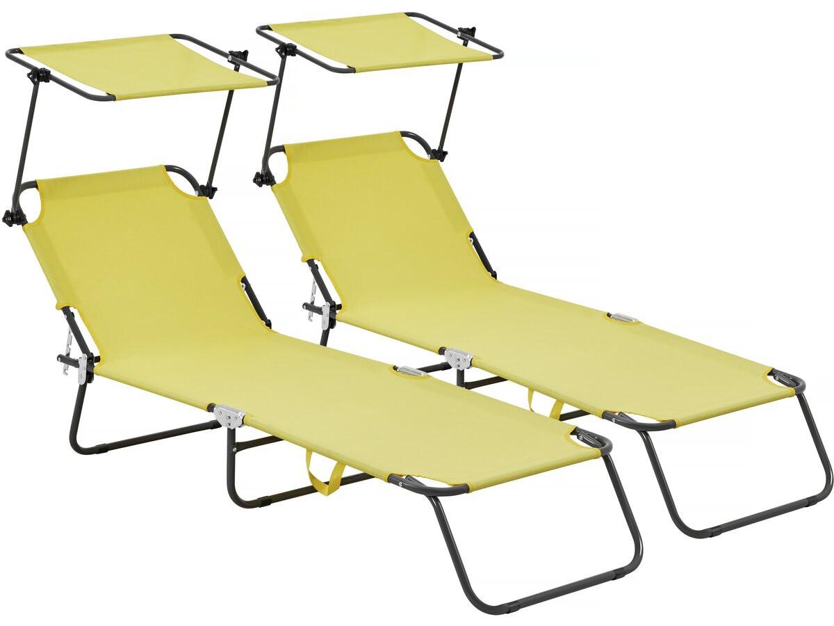 SONNENLIEGE lazy Gelb - Gelb, Metall (54/73/180cm) - Habitat Garten