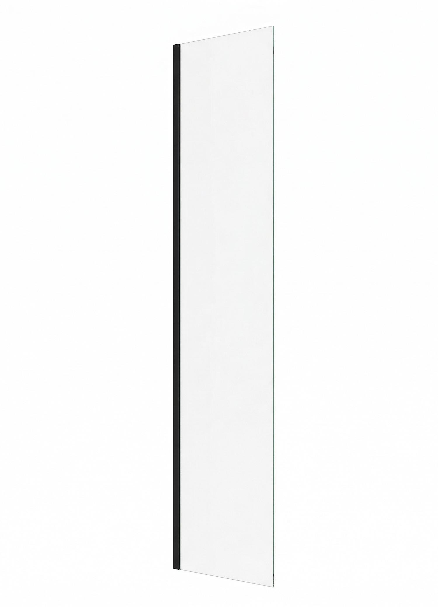 DUSCHWAND Florida - 40 x 200 cm - Schwarz - Walk-In Duschabtrennung aus Sicherheitsglas - Schwarz, Glas (40/200cm) - Badplaats