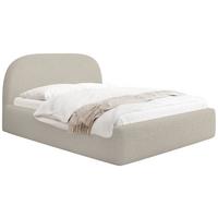 POLSTERBETT Puro mit Bettkasten, Beige Boucle 180 x 200 cm – mit Metall-Lattenrost - Beige/Birkefarben, Holzwerkstoff/Kunststoff (180/200cm) - WFL GROUP