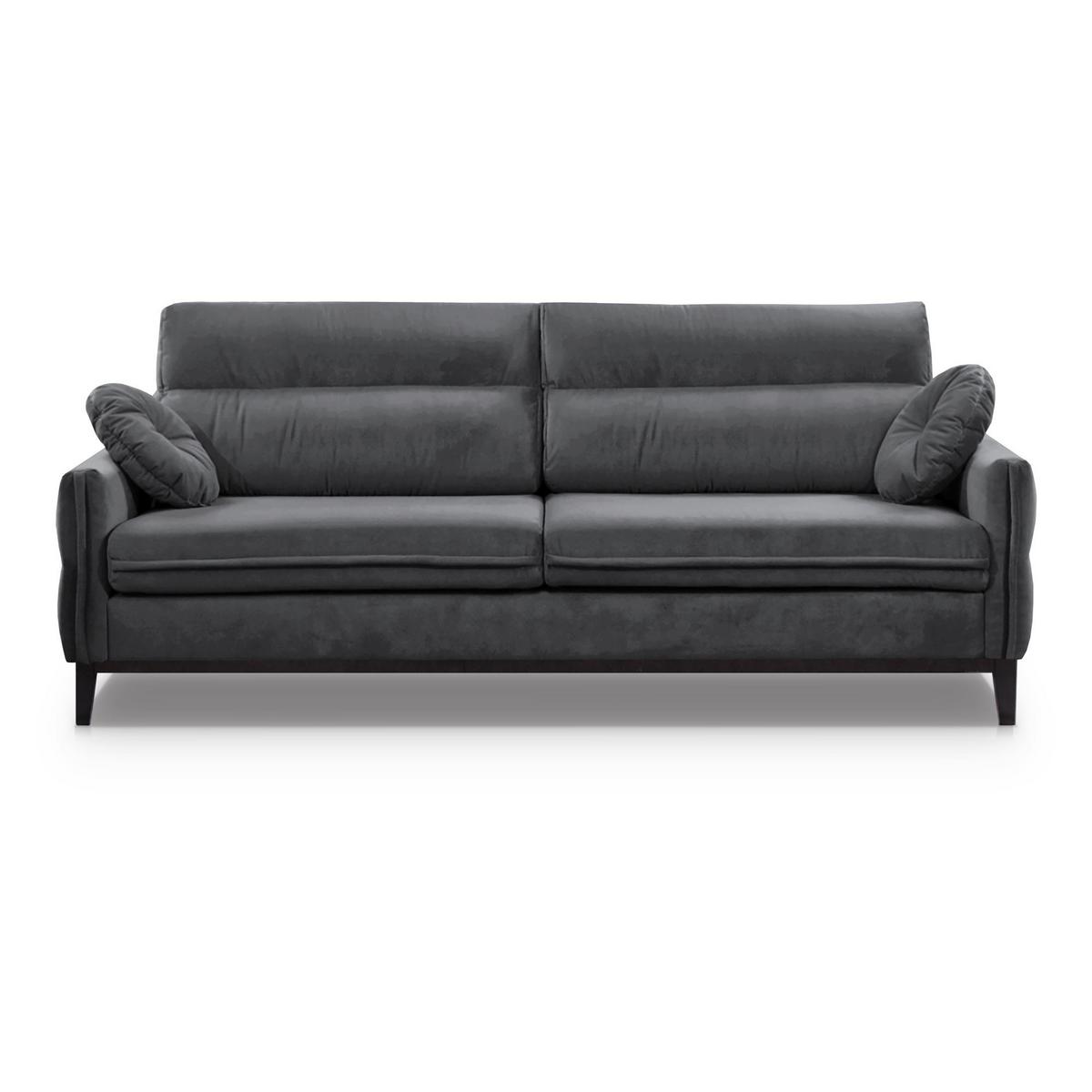SOFA 2-SITZER Belweder, 220 cm, Dunkelgrau, Veloursstoff - Wengefarben/Dunkelgrau, Holz/Textil (218/95/94cm) - Beautysofa