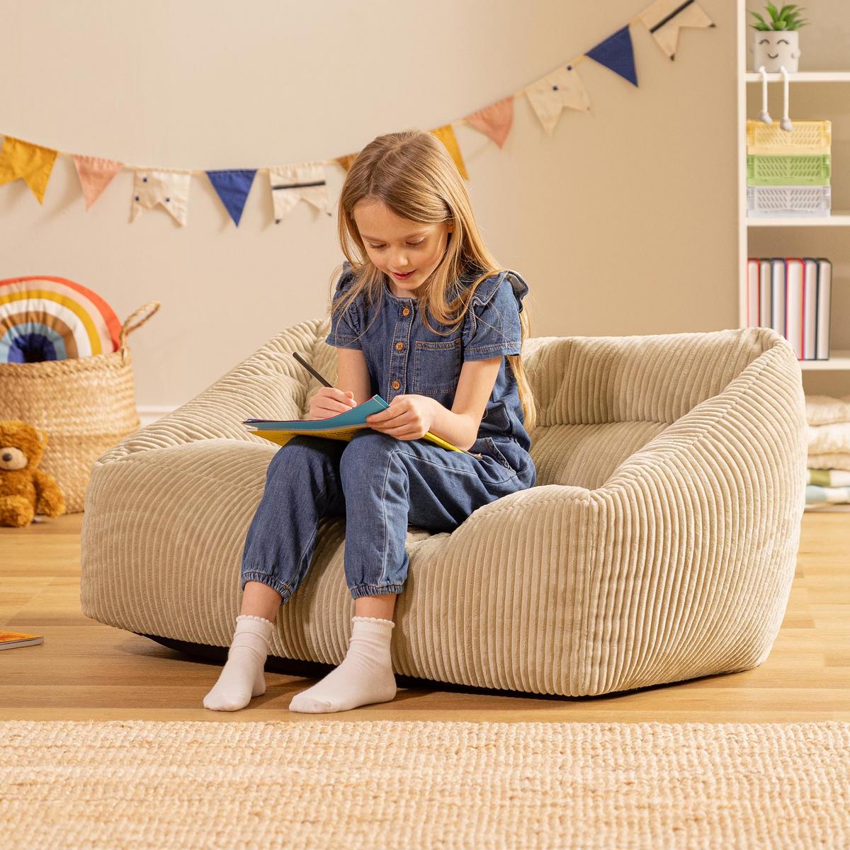 KINDERSITZSACK Sofa Cecilia - Beige, Textil (95/44/55cm) - icon