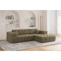 ECKSOFA Chantal In Moly - Grün, Holzwerkstoff/Textil (266/171cm) - Fun Möbel