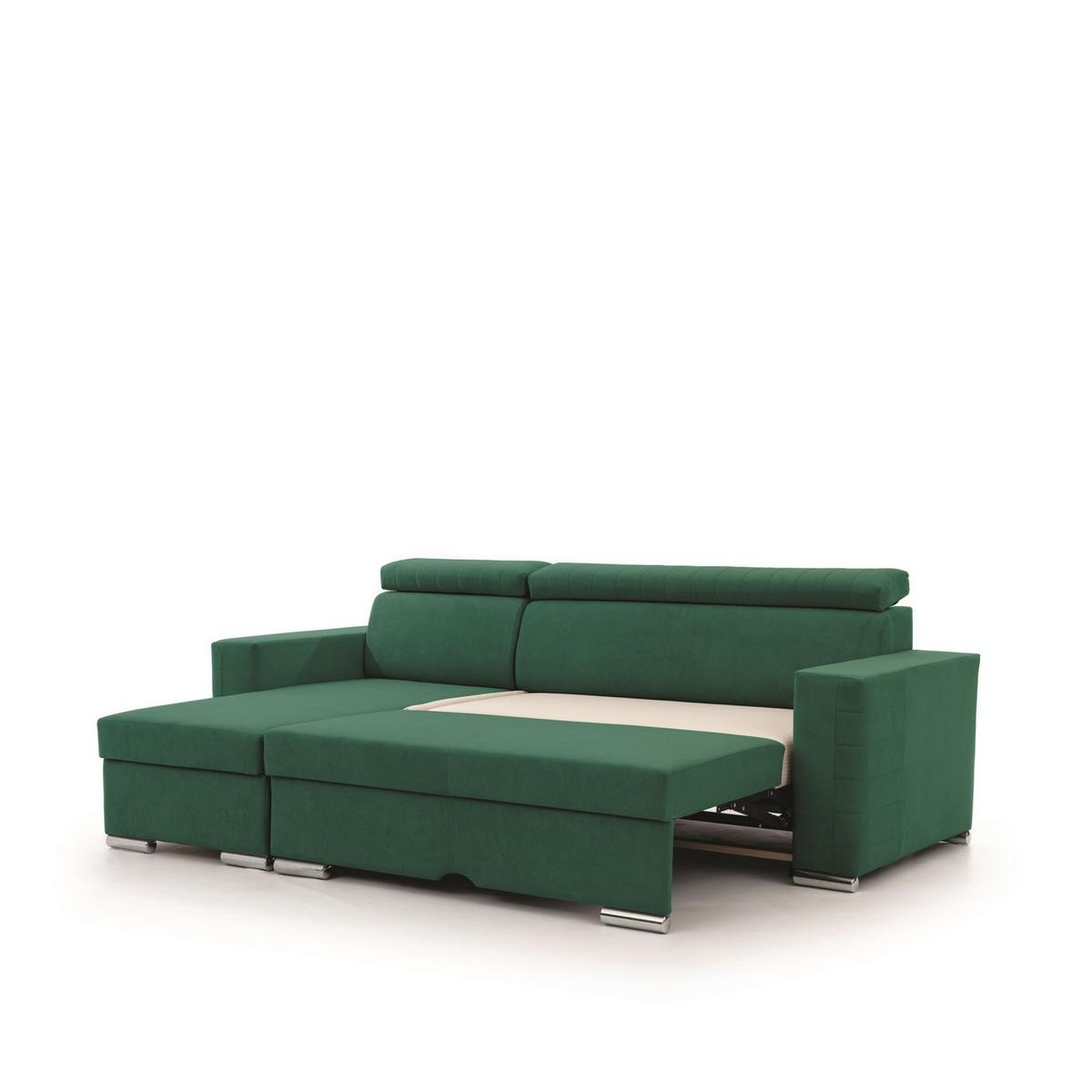 ECKSOFA Canton In Camelia - Grün, Holzwerkstoff/Textil (260/173cm) - Fun Möbel