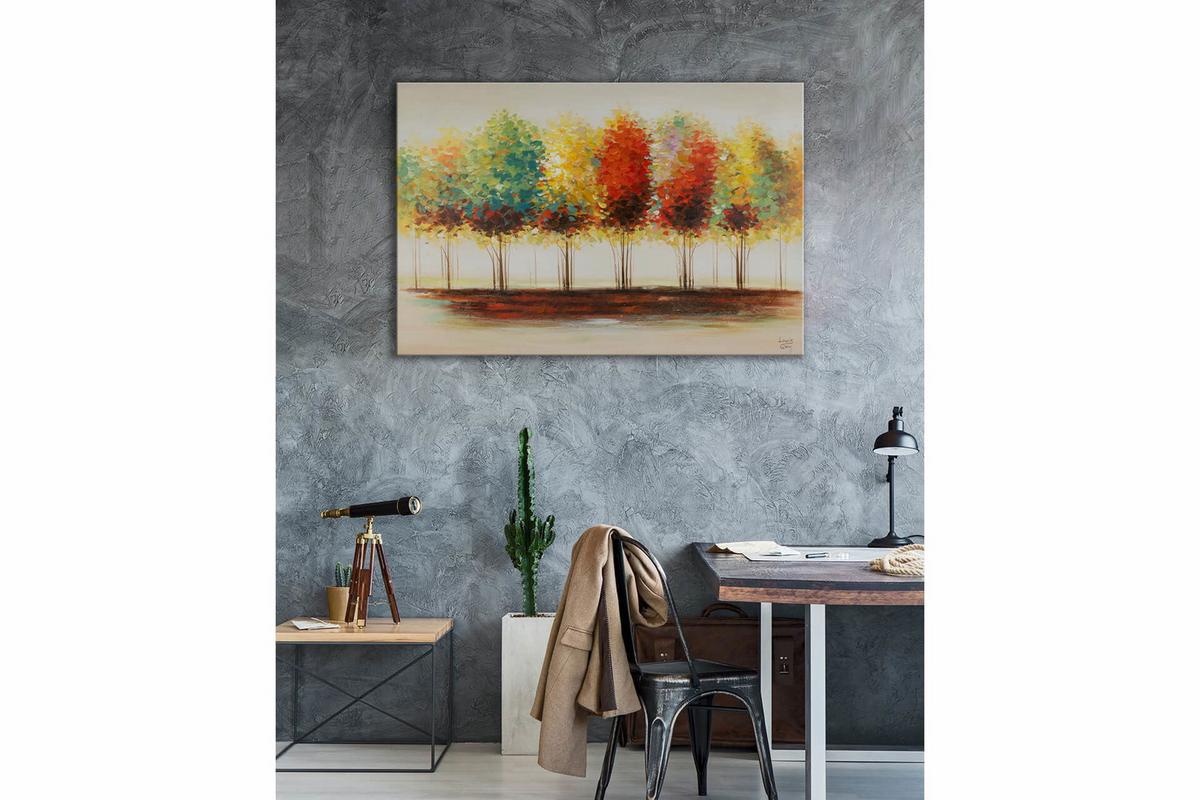 ÖLGEMÄLDE 120/80 cm - Gelb/Braun, Holz/Textil (120/80cm) - KUNSTLOFT