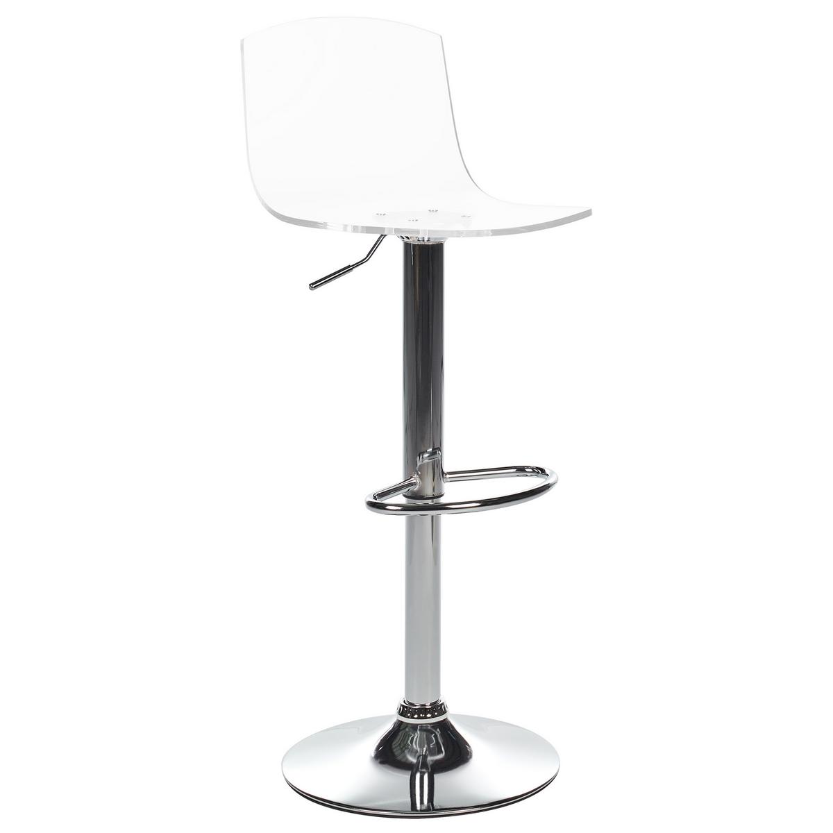 DREHHOCKER 2er-Set Transparent Imola - Transparent/Silberfarben, Kunststoff (38/82/43cm) - Beliani