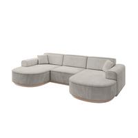 WOHNLANDSCHAFT MARI-U1-v1 - 303x171x83 cm Hellbraun Velours - Hellbraun, Holzwerkstoff/Textil (303/83/171cm) - ALTDECOR