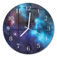 WANDUHR aus Glas Ø30 cm - Sternenhimmel - Blau, Glas (30/30/0.4cm) - TULUP