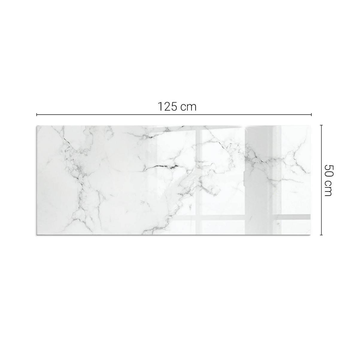 GLASPLATTE für Kamin 125x50 cm - Weiß, Glas (125/50/0.4cm) - TULUP