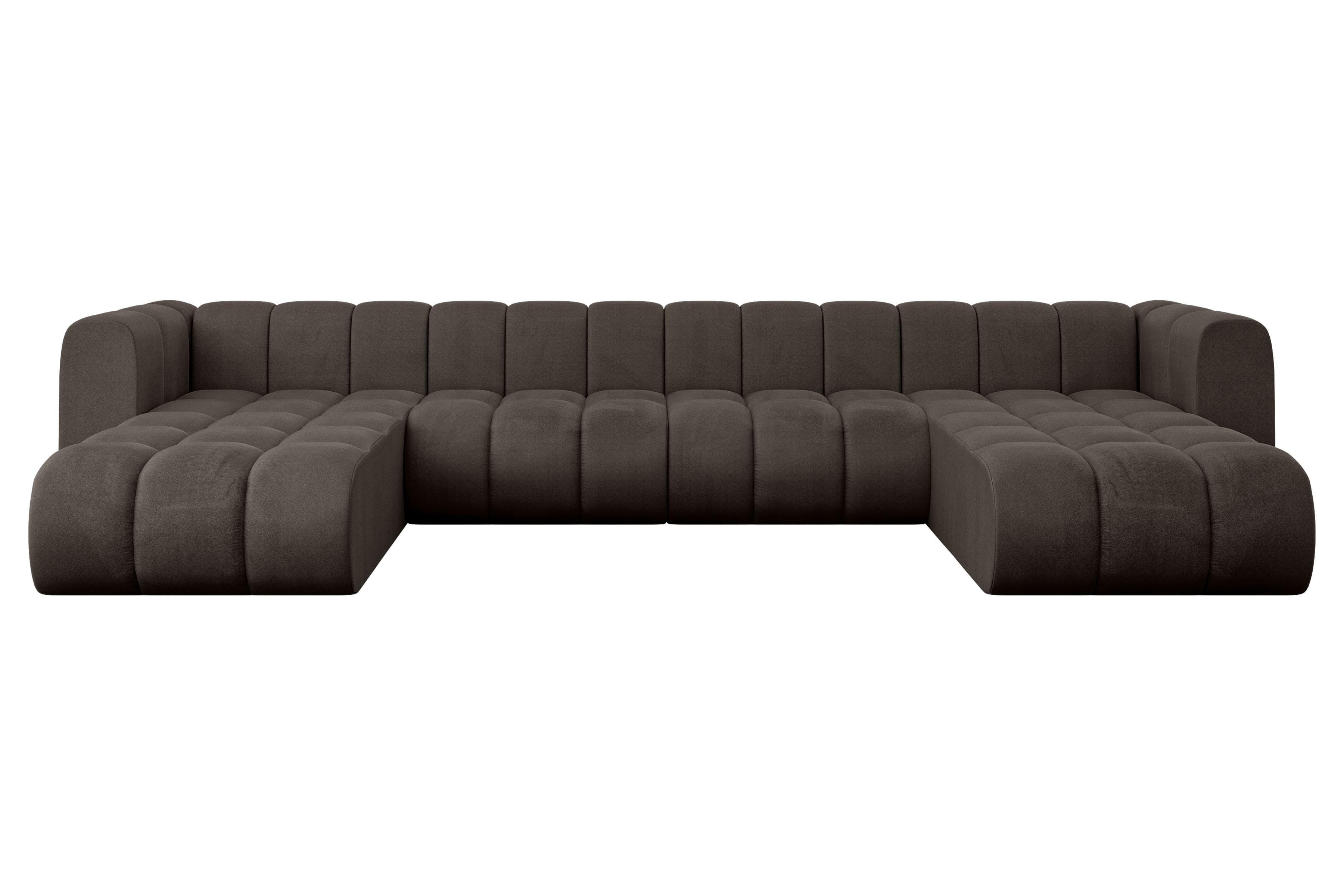 WOHNLANDSCHAFT modulares Sofa Joren-U2 - 410x177x70 cm Braun - Braun, Holzwerkstoff/Textil (410/70/177cm) - ALTDECOR
