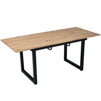 ESSTISCH Erweiterbarer Eicheoptik schwarz - Weiß, Holz/Metall (180/80/75cm) - Urban Meuble