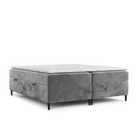 BOXBETT Theo 160/200 cm Grau im Lotta Stoff - Schwarz/Grau, Holz/Holzwerkstoff (160/200cm) - AltaBeds