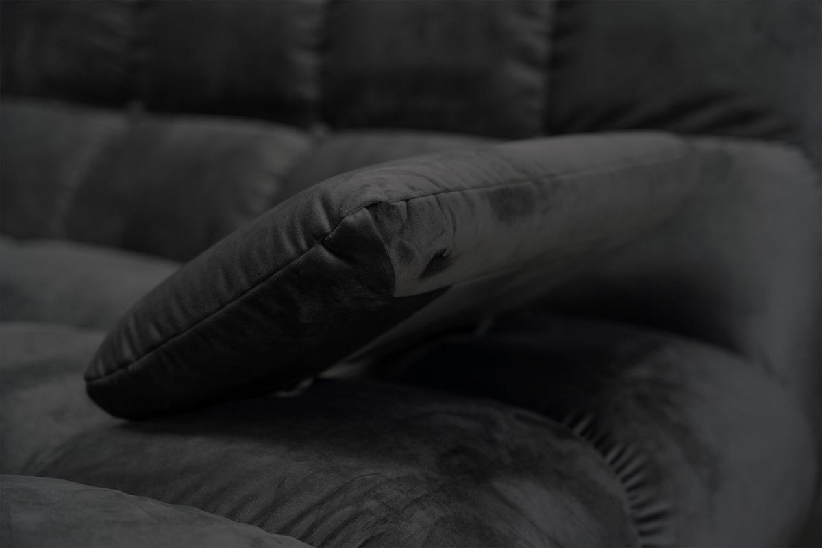 BIG SOFA VIVIEN Schwarz Velvet - Schwarz, Kunststoff/Textil (296/85/178cm) - KAWOLA