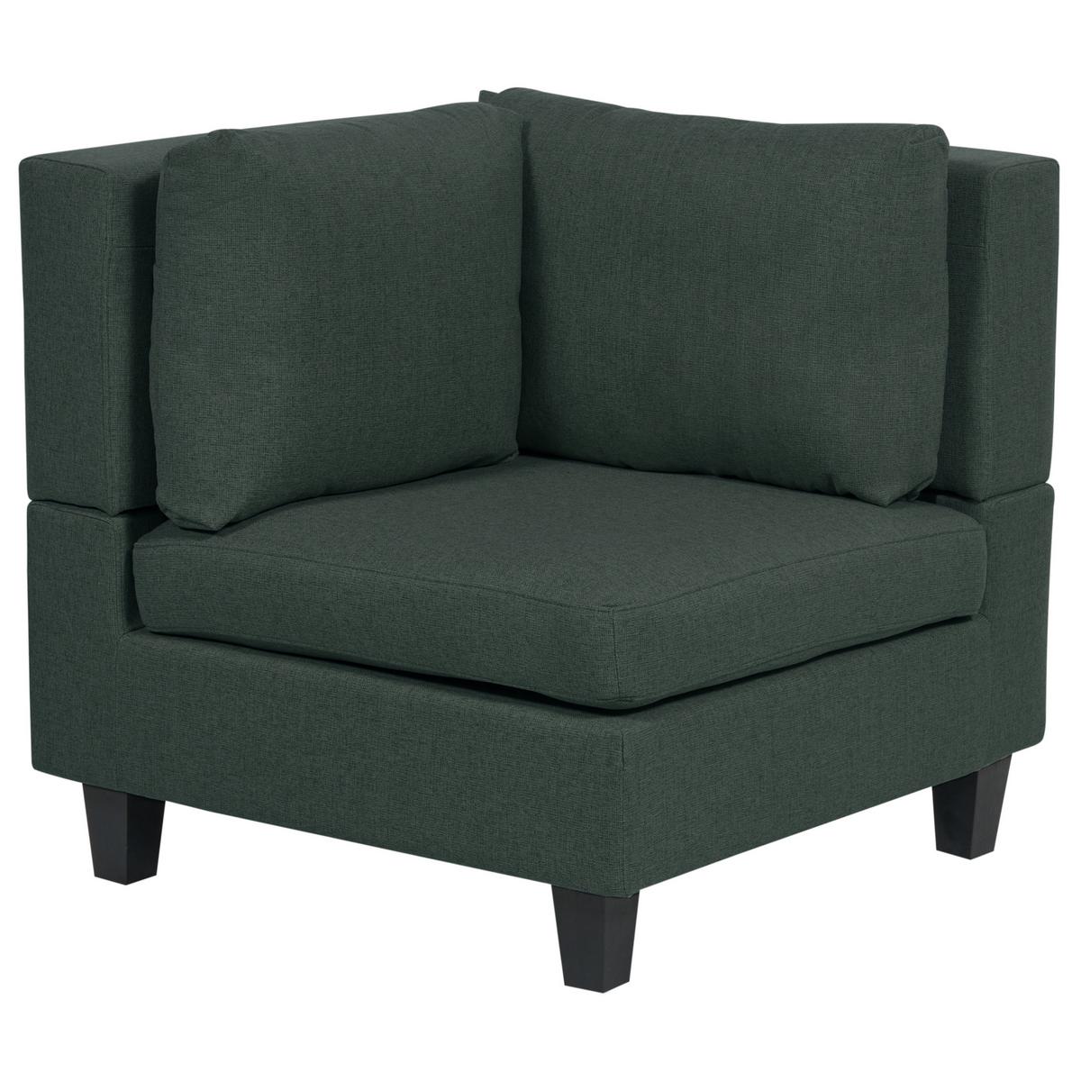 ECKSOFA Modul 4-Sitzer linksseitig Dunkelgrün Stoff Unstad - Schwarz/Grün, Textil (228/152cm) - Beliani