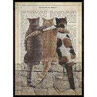 POSTER Von Drei Katzenfreunden A4 Schwarzer Rahmen - Schwarz, Papier (29.7/5/21cm) - Nacnic