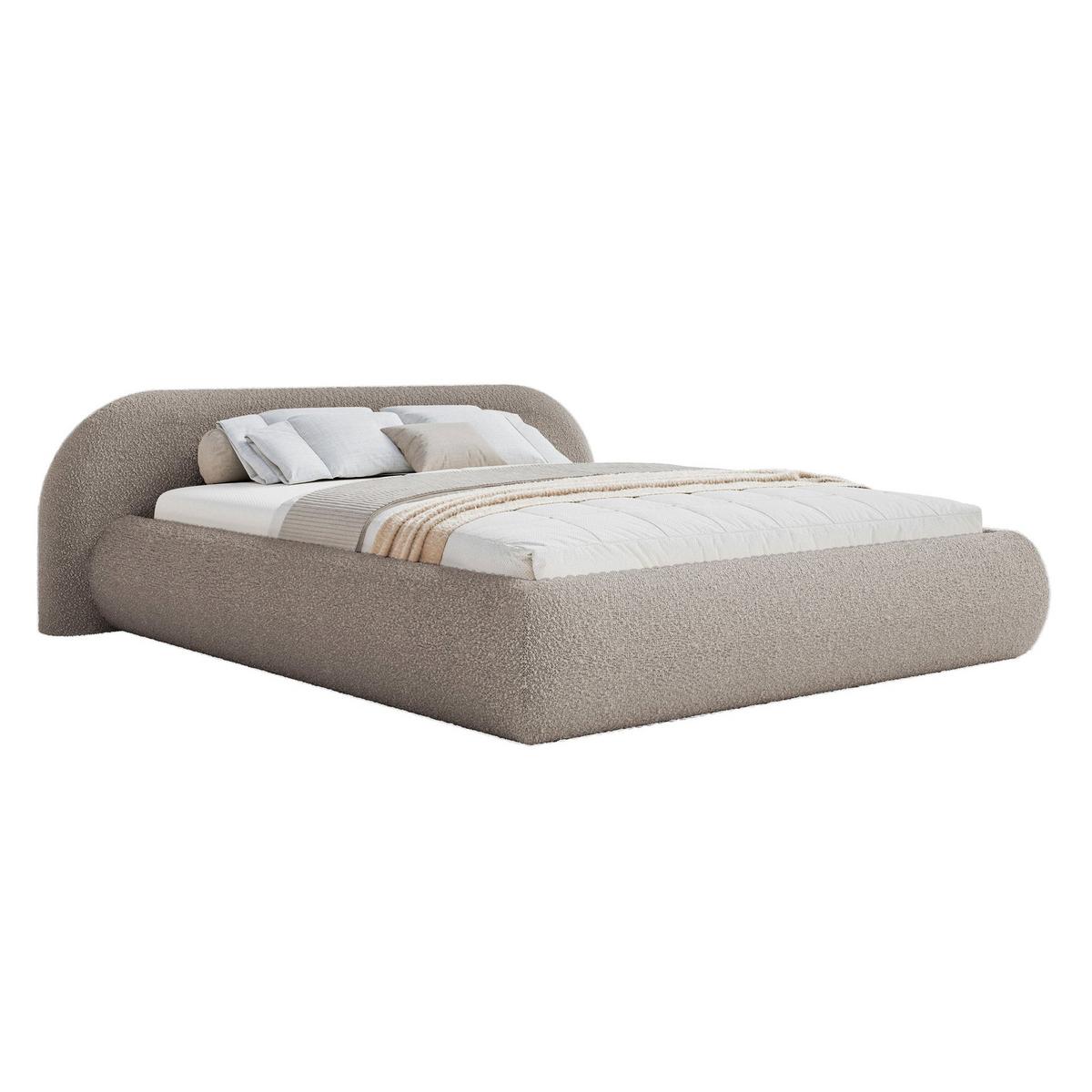 POLSTERBETT Shels Low Graubeige 140x200 cm - Taupe/Schwarz, Kunststoff/Textil (140/200cm) - Selsey